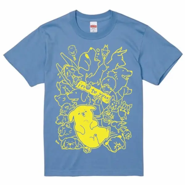 in"u"to you Tシャツ L サックス×イエロー